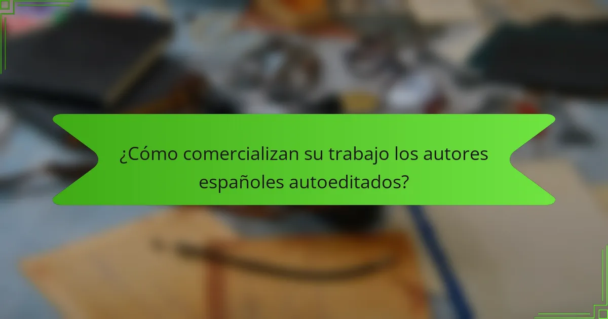 ¿Cómo comercializan su trabajo los autores españoles autoeditados?