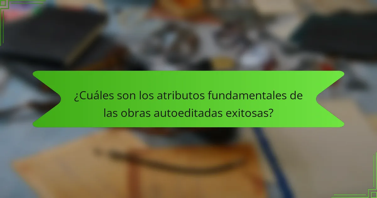 ¿Cuáles son los atributos fundamentales de las obras autoeditadas exitosas?