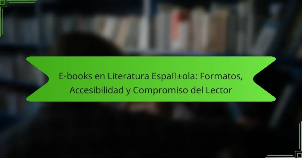 E-books en Literatura Española: Formatos, Accesibilidad y Compromiso del Lector