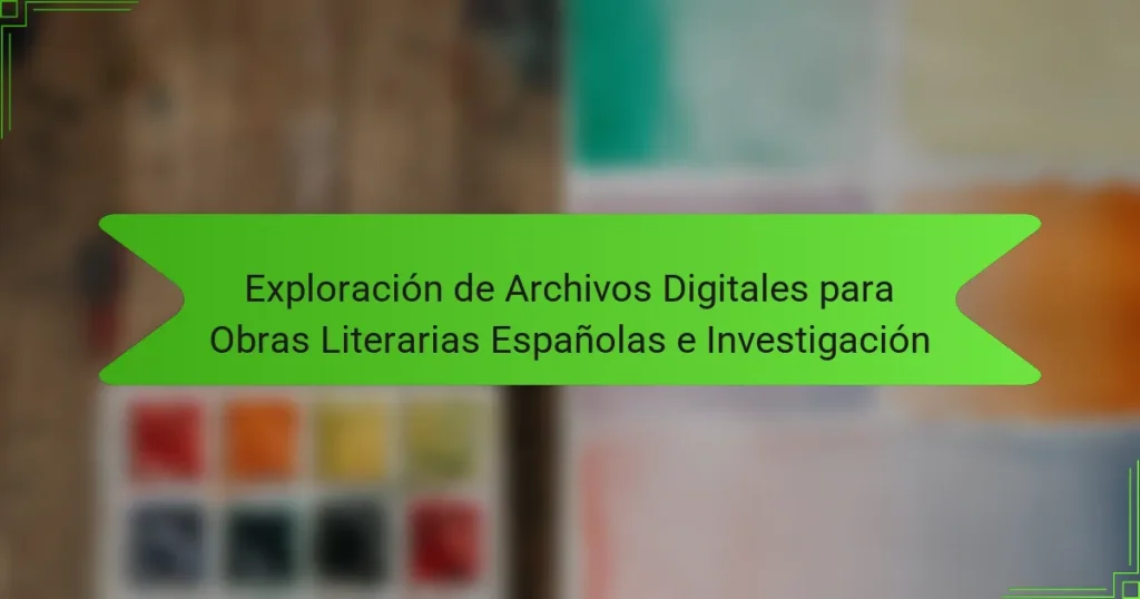 Exploración de Archivos Digitales para Obras Literarias Españolas e Investigación
