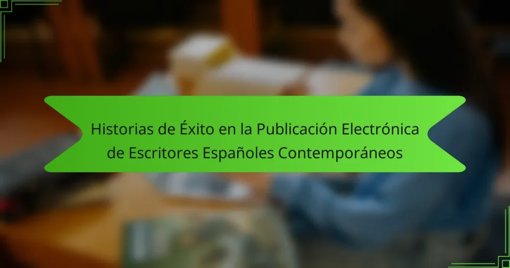 Historias de Éxito en la Publicación Electrónica de Escritores Españoles Contemporáneos