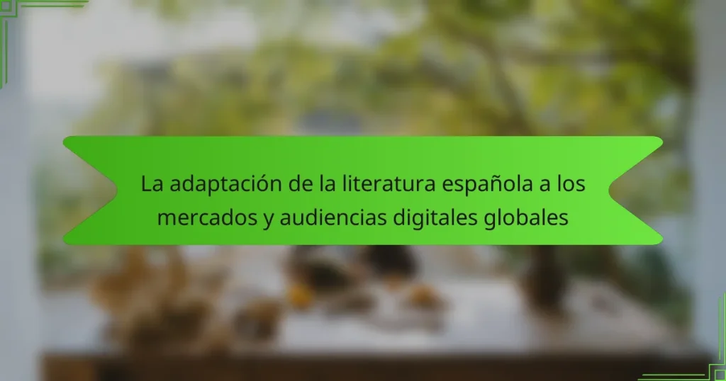 La adaptación de la literatura española a los mercados y audiencias digitales globales