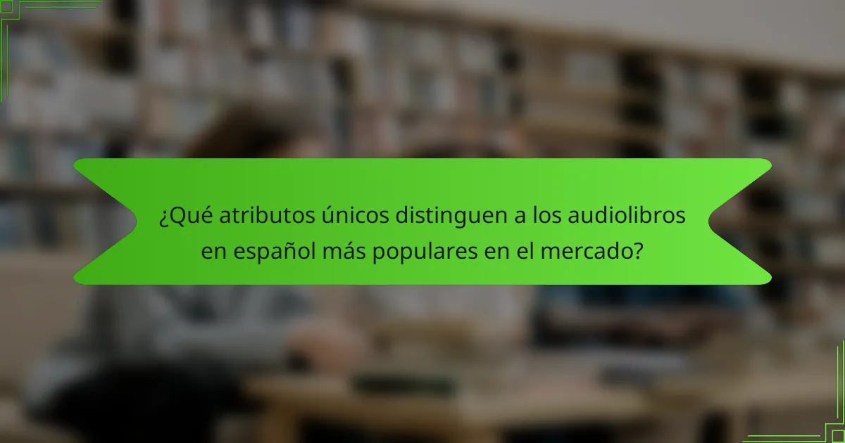 ¿Qué atributos únicos distinguen a los audiolibros en español más populares en el mercado?